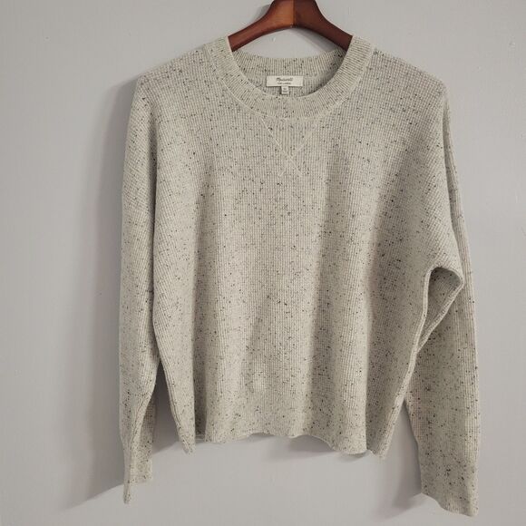 Madewell Other - Madewell XL Cashmere Sweater Gray Thermal Crew Neck Women's Long Sleeve EUC